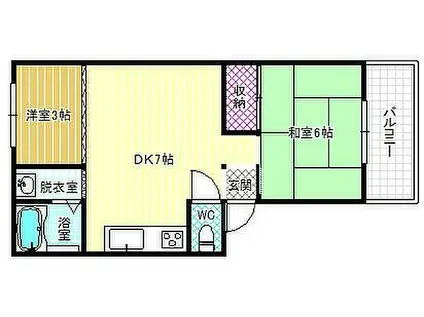 喜美マンション(2DK/3階)の間取り写真