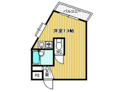SENSE TONDABAYASHIA棟(ワンルーム/3階)の間取り写真