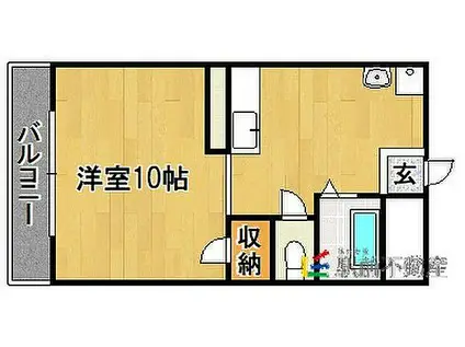 コスモハイツIII(ワンルーム/1階)の間取り写真