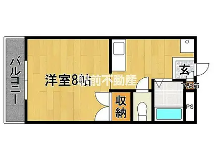 エスパシオ江頭I(ワンルーム/2階)の間取り写真