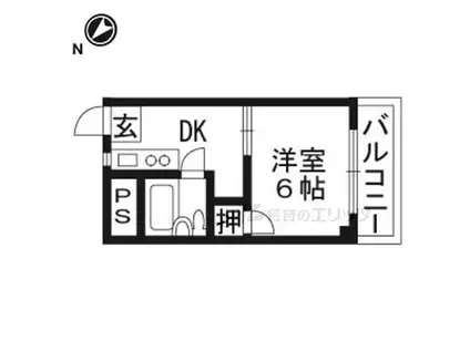 山崎第10マンション(1DK/3階)の間取り写真