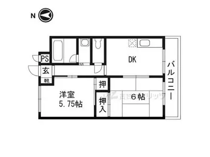 西田マンション(2DK/3階)の間取り写真
