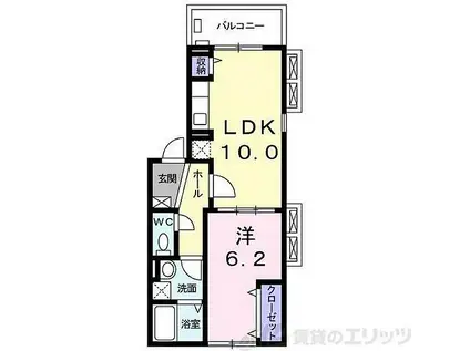 葵 コンフォート(1LDK/2階)の間取り写真