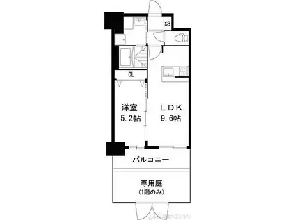 ディームス江坂(1LDK/7階)の間取り写真