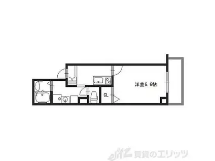 ラ・ヴィ江坂イースト(1K/2階)の間取り写真