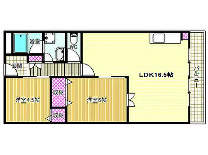 第5コーポ平野(2LDK/3階)の間取り写真