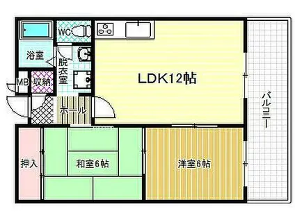 エルメホール・アビタシオン(2LDK/2階)の間取り写真