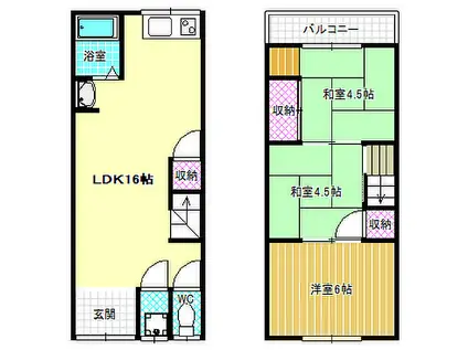 三宅中3丁目テラス(3LDK)の間取り写真