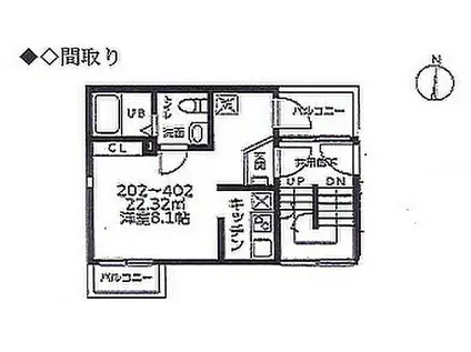 HDC大塚(ワンルーム/2階)の間取り写真