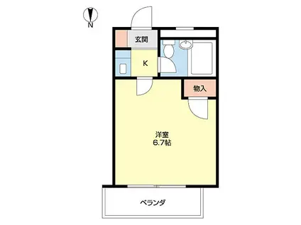 ラ・フォーレ黒田(1K/3階)の間取り写真
