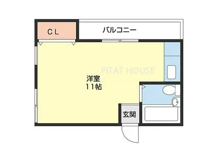 エスティ中之島(ワンルーム/3階)の間取り写真