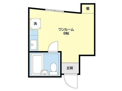 KKビルIII(ワンルーム/2階)の間取り写真