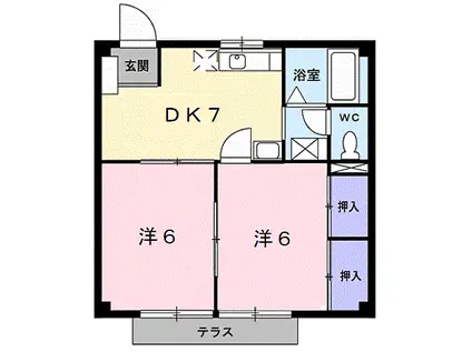和歌山電鐵貴志川線 貴志駅 徒歩28分 2階建 築31年(2DK/1階)の間取り写真