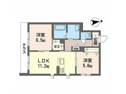 BEREO HIKO-U太田(2LDK/1階)の間取り写真