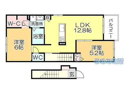 メゾン椿(2LDK/2階)の間取り写真