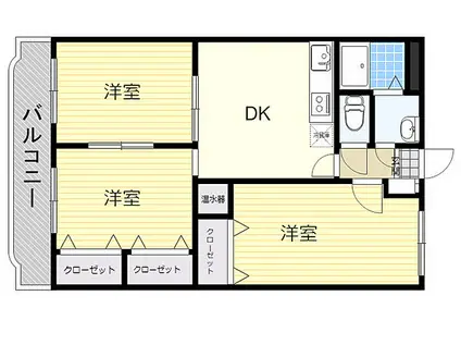 M・ジュールマンション(3DK/1階)の間取り写真