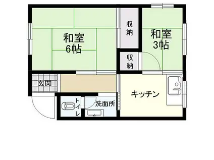 横山アパートA(2K/2階)の間取り写真