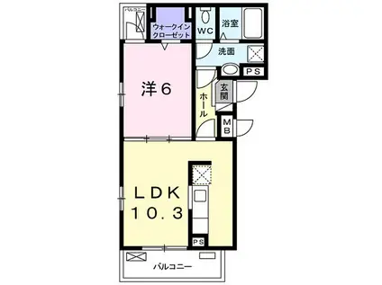 セレーノ 須賀(1LDK/3階)の間取り写真