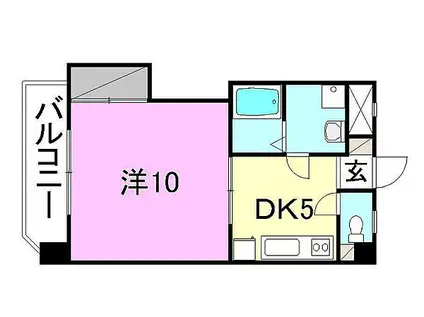キャッスル千舟(1DK/7階)の間取り写真
