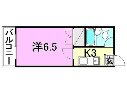 味酒ビル(1K/4階)の間取り写真