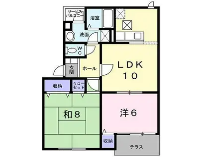 CRESTALL K(2LDK/1階)の間取り写真