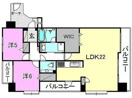 ジェイシティ千舟(2LDK/4階)の間取り写真