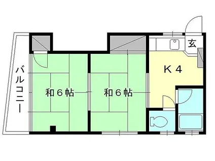 第2鎌田ビル(2K/3階)の間取り写真