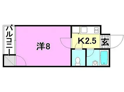 F愛光マンション(1K/3階)の間取り写真