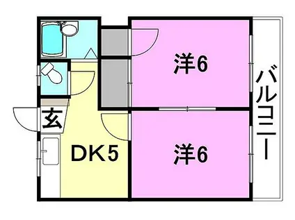 山田ハイツ(2DK/4階)の間取り写真