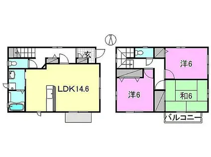 伊予鉄道市駅線 道後公園駅 徒歩7分 2階建 築23年(3LDK)の間取り写真