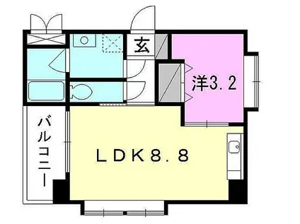 オスト・ヴォルケ東雲(1LDK/6階)の間取り写真