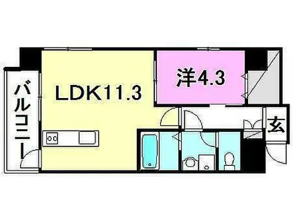 ソレイユ道後(1LDK/3階)の間取り写真