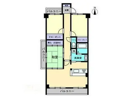 サーパス萱町(3LDK/4階)の間取り写真