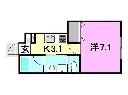 I・Sガーデン北条駅前(1K/1階)の間取り写真