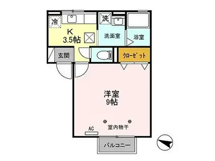 モア紫竹(1K/1階)の間取り写真