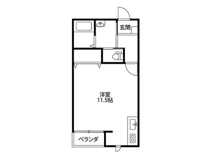 K&J出来島(ワンルーム/1階)の間取り写真