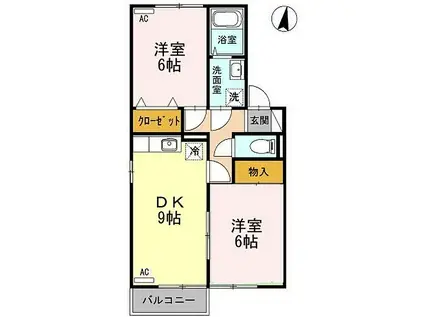 セジュール彩・澤 彩(2DK/1階)の間取り写真