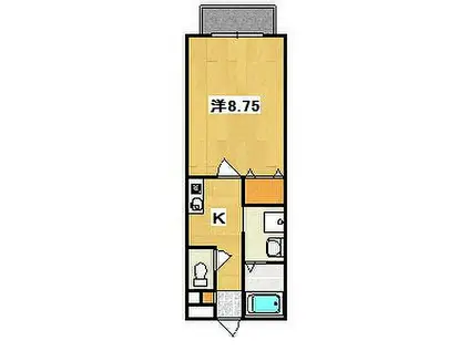 スカイコート飯笹(1K/1階)の間取り写真