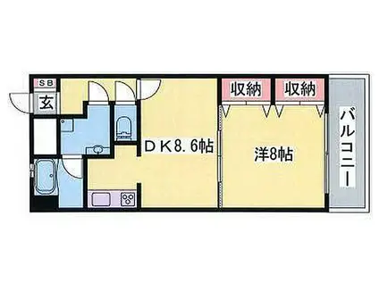 ハイツASAHI(1LDK/2階)の間取り写真