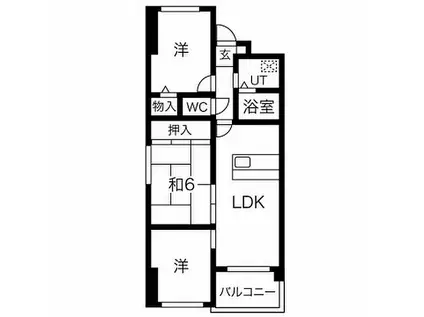 シャトー三和青山(3LDK/2階)の間取り写真