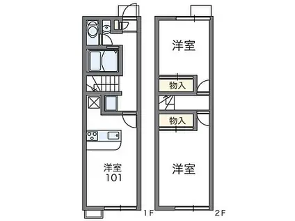 レオパレスコム・イグレットB(2DK/1階)の間取り写真