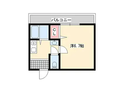 アルコラカーサ飾磨細江(1K/5階)の間取り写真
