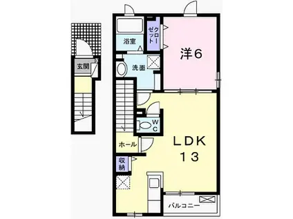 アイビー・ロードI(1LDK/2階)の間取り写真