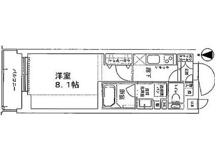 ベラジオ西陣聚楽II(1K/2階)の間取り写真