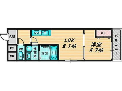 フジパレス八戸ノ里VI番館(1LDK/3階)の間取り写真