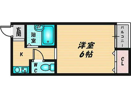 シャトレ小阪(ワンルーム/3階)の間取り写真
