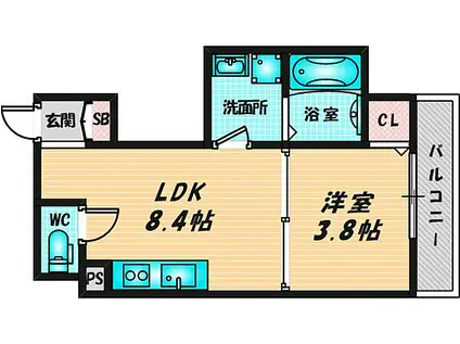 FSTYLE大蓮東1号館(1LDK/1階)の間取り写真