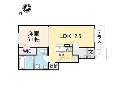JR湖西線 堅田駅 徒歩6分 2階建 新築(1LDK/1階)の間取り写真