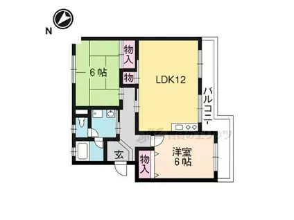 JR東海道・山陽本線 栗東駅 徒歩13分 3階建 築37年(2LDK/3階)の間取り写真