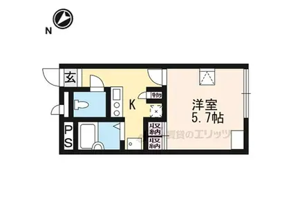 JR東海道・山陽本線 南彦根駅 徒歩6分 2階建 築20年(1K/1階)の間取り写真
